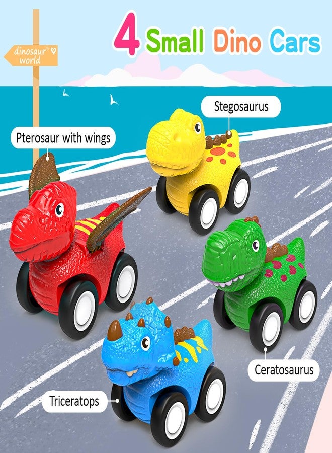 AUTGA Dinosaur Toys for 1 2 3 4 5 Year Old Boy, Dinosaur Trucks for Toddlers 2-4 Years with 4 Small Pull Back Dino Cars, Kids Christmas Birthday Gifts for Boys - Image 3